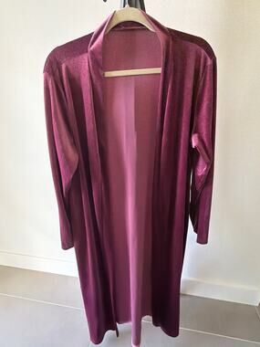 Curvy Plus Pink Velvet Duster Size XXL